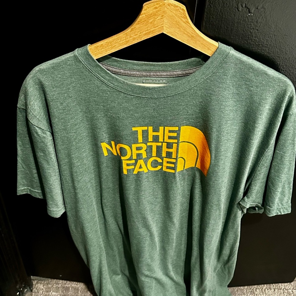 The North Face Green T-Shirt with Yellow Logo